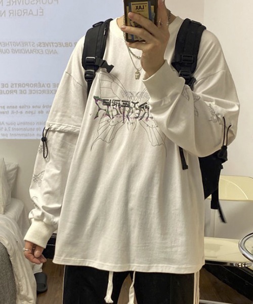 WESTBOY（ウエストボーイ）の「【WB ORIGINALS】Butterfly Printed Long-sleeve T-shirt（Tシャツ/カットソー・メンズ・ホワイト/ブラック・M/L/XL）」の20枚目の写真