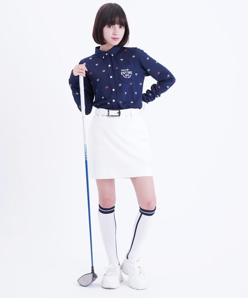 FILA(フィラ)の「【FILA GOLF/フィラゴルフ】フロントフルオープン 長袖シャツ(シャツ/ブラウス・レディース・ホワイト/ネイビー・LL/L/M)」の10枚目の写真