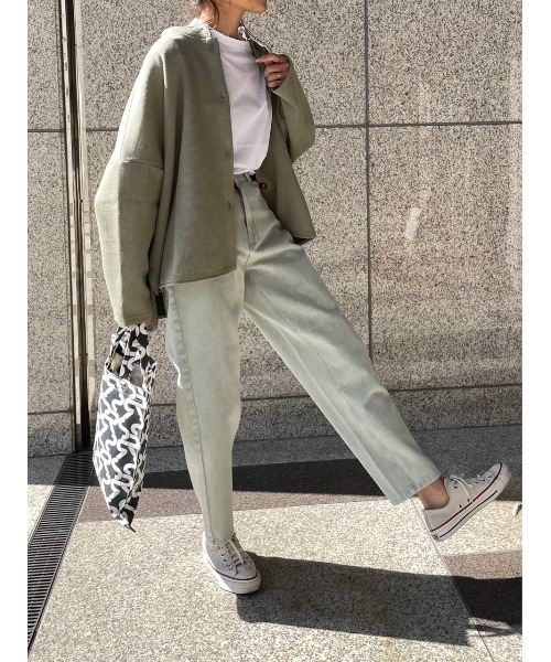 ulu(ウル)の「original Curved denim pants(その他パンツ・レディース・ブラック/ホワイト/ミント・FREE)」の14枚目の写真