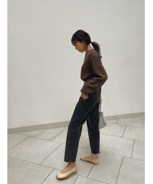 ulu(ウル)の「original Curved denim pants(その他パンツ・レディース・ブラック/ホワイト/ミント・FREE)」の12枚目の写真