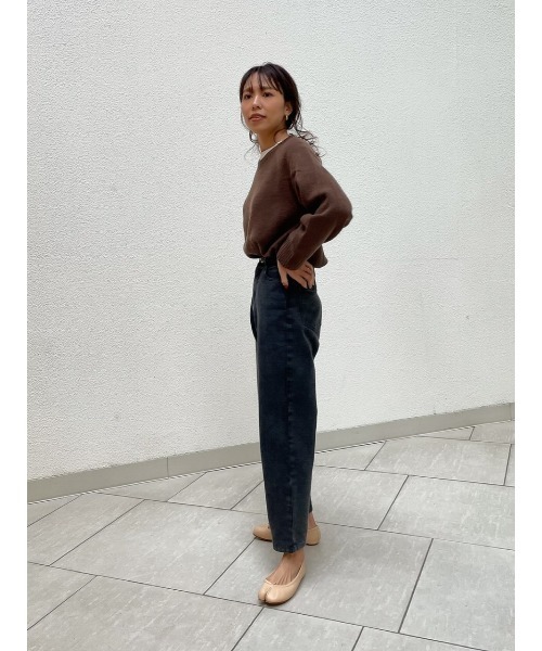 ulu(ウル)の「original Curved denim pants(その他パンツ・レディース・ブラック/ホワイト/ミント・FREE)」の7枚目の写真