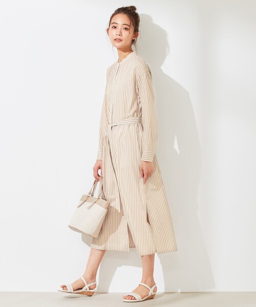 ANY SIS(エニィスィス)の「【WEB限定】カバリングストライプ シャツワンピース(シャツワンピース・レディース・スカイブルー系1/ベージュ系1・2/3)」の3枚目の写真
