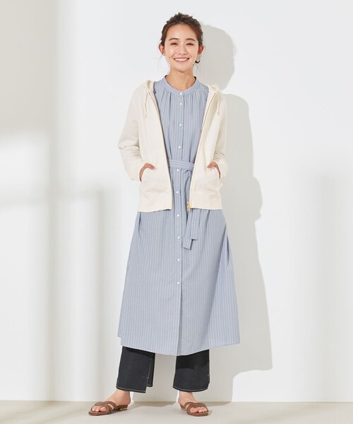 ANY SIS(エニィスィス)の「【WEB限定】カバリングストライプ シャツワンピース(シャツワンピース・レディース・スカイブルー系1/ベージュ系1・2/3)」の7枚目の写真