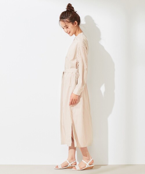 ANY SIS(エニィスィス)の「【WEB限定】カバリングストライプ シャツワンピース(シャツワンピース・レディース・スカイブルー系1/ベージュ系1・2/3)」の9枚目の写真