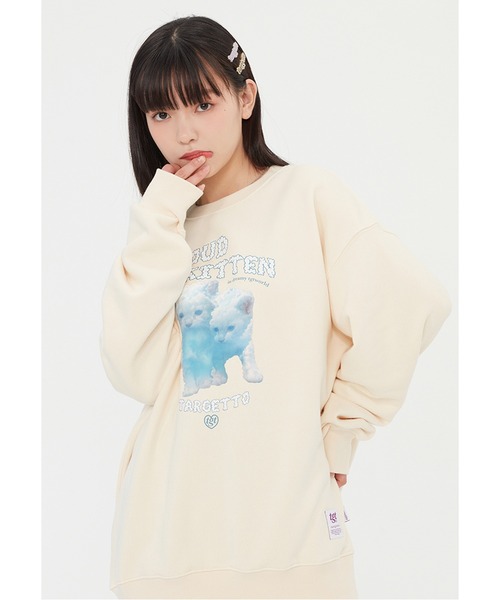 Targetto ターゲット Cloud Kitten Sweat Shirt 猫プリント スウェットシャツ トレーナー スウェット Targetto ターゲット のファッション通販 Zozotown