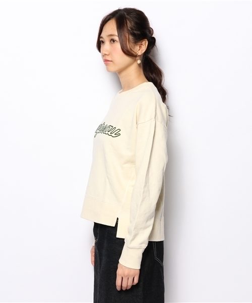 DISCOAT（ディスコート）の「【Discoat】裏毛刺繍ロゴプルオーバー（スウェット・レディース・グレー/ネイビー/アイボリー・ﾌﾘ-）」の5枚目の写真