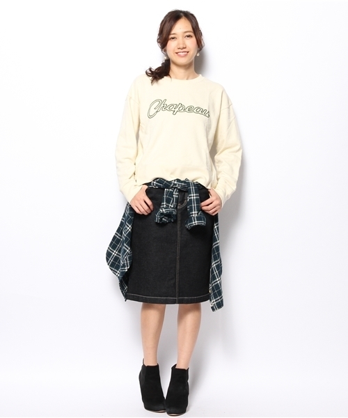 DISCOAT（ディスコート）の「【Discoat】裏毛刺繍ロゴプルオーバー（スウェット・レディース・グレー/ネイビー/アイボリー・ﾌﾘ-）」の7枚目の写真