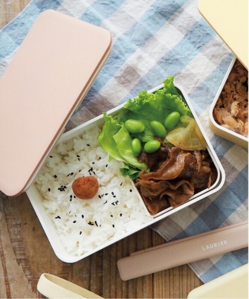 COMMON WARE（コモンウェアー）の「EC:ローリエ　ランチボックス（お弁当箱・レディース・ベージュ/ピンク/イエロー/ミント/グレイッシュベージュ/ライトグリーン/ラベンダー・FREE）」の3枚目の写真