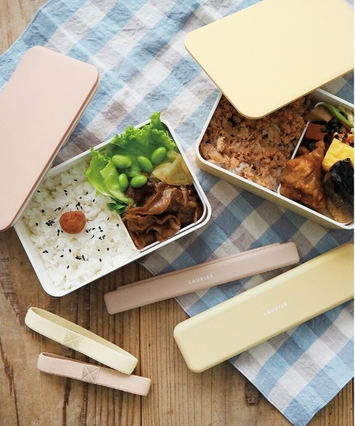 COMMON WARE（コモンウェアー）の「EC:ローリエ　ランチボックス（お弁当箱・レディース・ベージュ/ピンク/イエロー/ミント/グレイッシュベージュ/ライトグリーン/ラベンダー・FREE）」の9枚目の写真