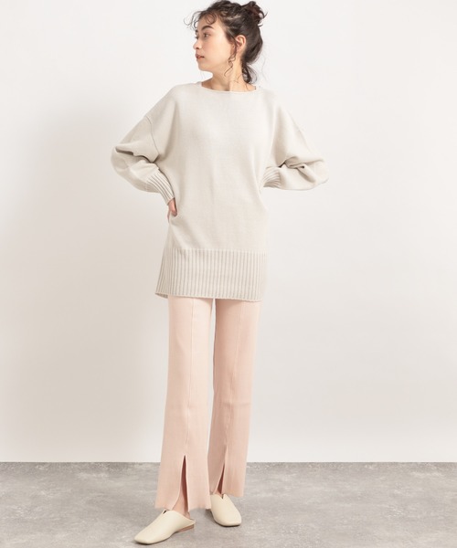 LE FOYER(ルフォワイエ)の「バルキーCACバックスリット(ニット/セーター・レディース・ダークブルー/ピンク/オフホワイト・38)」の7枚目の写真