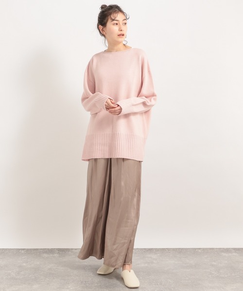 LE FOYER(ルフォワイエ)の「バルキーCACバックスリット(ニット/セーター・レディース・ダークブルー/ピンク/オフホワイト・38)」の8枚目の写真