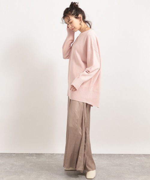 LE FOYER(ルフォワイエ)の「バルキーCACバックスリット(ニット/セーター・レディース・ダークブルー/ピンク/オフホワイト・38)」の10枚目の写真