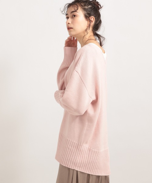 LE FOYER(ルフォワイエ)の「バルキーCACバックスリット(ニット/セーター・レディース・ダークブルー/ピンク/オフホワイト・38)」の11枚目の写真