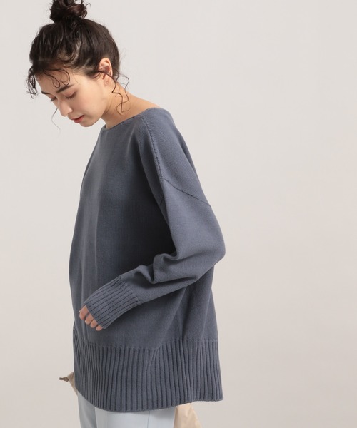 LE FOYER(ルフォワイエ)の「バルキーCACバックスリット(ニット/セーター・レディース・ダークブルー/ピンク/オフホワイト・38)」の18枚目の写真