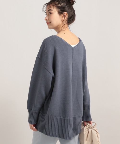 LE FOYER(ルフォワイエ)の「バルキーCACバックスリット(ニット/セーター・レディース・ダークブルー/ピンク/オフホワイト・38)」の20枚目の写真