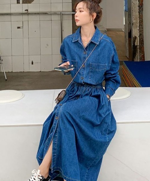 アートデザイン✨センソユニコ　メフウ　ロングシャツワンピース　24年モデル アートデザイン✨センソユニコ メフウ ロングシャツワンピース 24年モデル