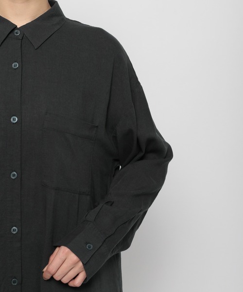 LEPSIM（レプシィム）の「アサコンシャツワンピース　935035（ワンピース・レディース・チャコールグレー/パープル/オフホワイト/キナリ・FREE）」の5枚目の写真