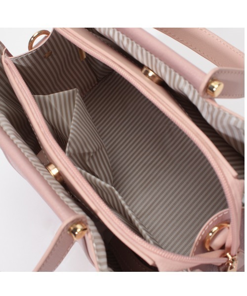 LITTLE ACCESSORIES(リトルアクセサリーズ)の「2色カラーの上品な2WAYハンドバッグ(ショルダーバッグ・レディース・ブラック/ピンク/ブルー/グレイッシュベージュ/ネイビー・フリー)」の12枚目の写真