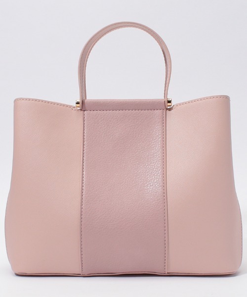 LITTLE ACCESSORIES(リトルアクセサリーズ)の「2色カラーの上品な2WAYハンドバッグ(ショルダーバッグ・レディース・ブラック/ピンク/ブルー/グレイッシュベージュ/ネイビー・フリー)」の14枚目の写真