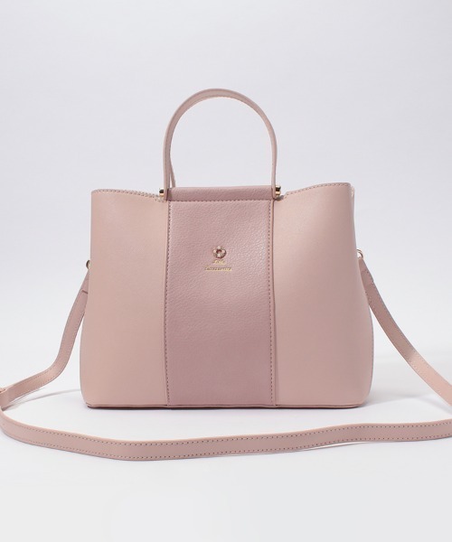 LITTLE ACCESSORIES(リトルアクセサリーズ)の「2色カラーの上品な2WAYハンドバッグ(ショルダーバッグ・レディース・ブラック/ピンク/ブルー/グレイッシュベージュ/ネイビー・フリー)」の16枚目の写真
