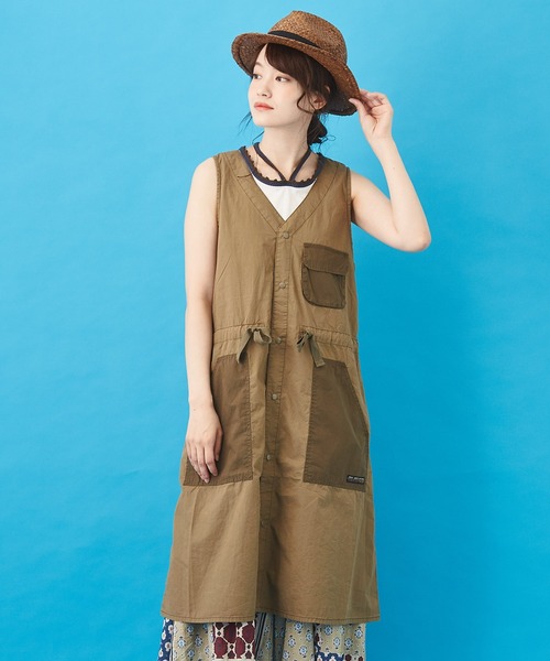 CUBE SUGAR（キューブシュガー）の「タイプライター ジャンパースカート（ジャンパースカート・レディース・カーキ/ベージュ/ネイビー・M）」の3枚目の写真