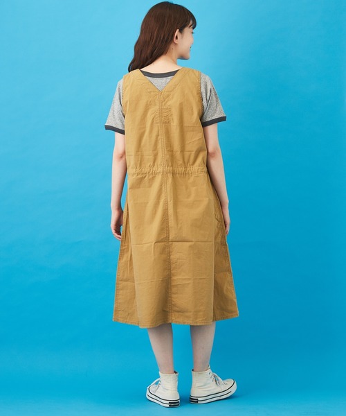 CUBE SUGAR（キューブシュガー）の「タイプライター ジャンパースカート（ジャンパースカート・レディース・カーキ/ベージュ/ネイビー・M）」の7枚目の写真