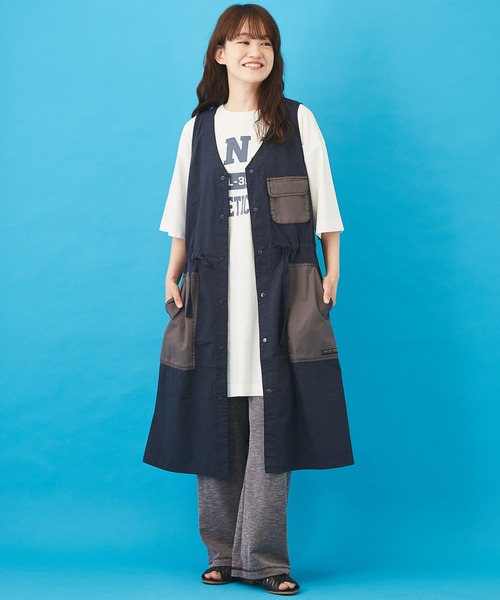 CUBE SUGAR（キューブシュガー）の「タイプライター ジャンパースカート（ジャンパースカート・レディース・カーキ/ベージュ/ネイビー・M）」の13枚目の写真