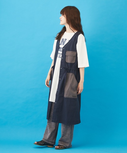 CUBE SUGAR（キューブシュガー）の「タイプライター ジャンパースカート（ジャンパースカート・レディース・カーキ/ベージュ/ネイビー・M）」の14枚目の写真