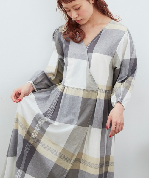 MERLOT（メルロー）の「2wayシースルーチェックワンピース