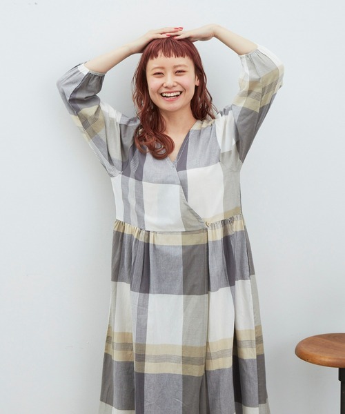 MERLOT(メルロー)の「2wayシースルーチェックワンピース(ワンピース・レディース・レッド/グリーン/ベージュ・FREE)」の9枚目の写真