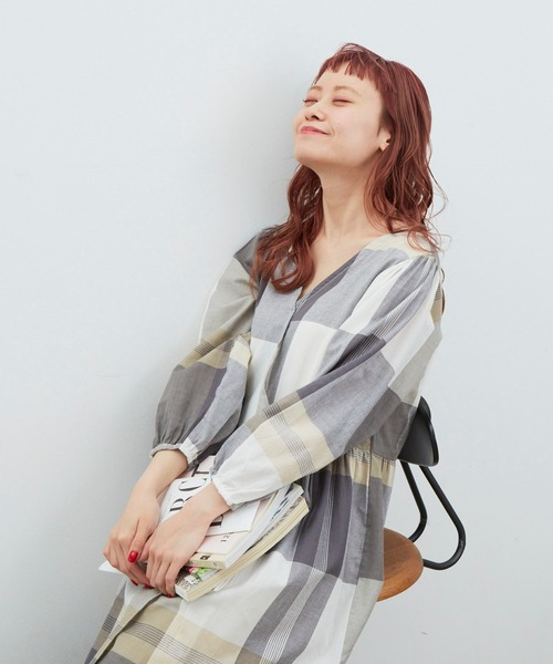 MERLOT（メルロー）の「2wayシースルーチェックワンピース