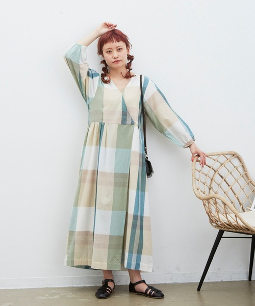 MERLOT(メルロー)の「2wayシースルーチェックワンピース(ワンピース・レディース・レッド/グリーン/ベージュ・FREE)」の12枚目の写真