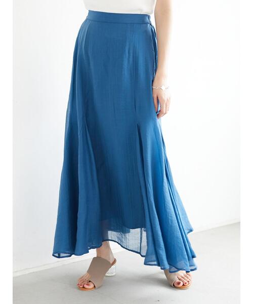 CRAFT STANDARD BOUTIQUE(クラフトスタンダードブティック)の「シアーフレアロングスカート *(スカート・レディース・ピンク/ブラウン/オリーブ/ブルー・M/L)」の20枚目の写真