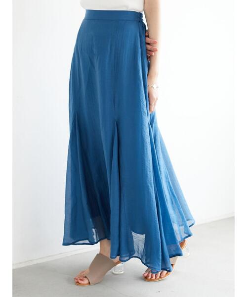 CRAFT STANDARD BOUTIQUE(クラフトスタンダードブティック)の「シアーフレアロングスカート *(スカート・レディース・ピンク/ブラウン/オリーブ/ブルー・M/L)」の21枚目の写真