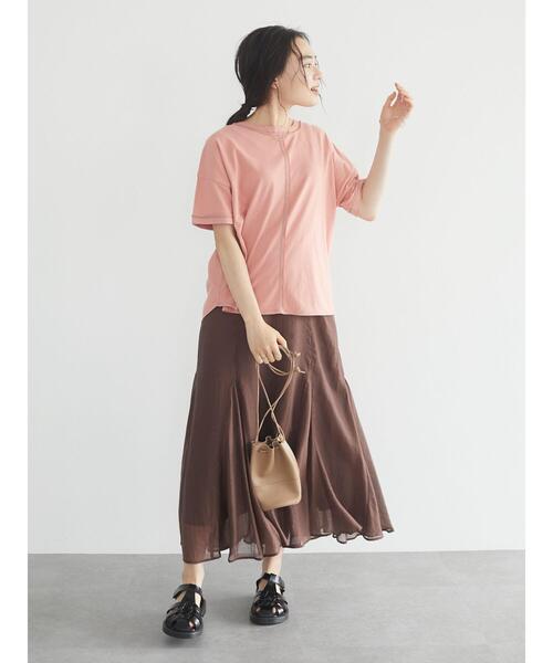 CRAFT STANDARD BOUTIQUE(クラフトスタンダードブティック)の「シアーフレアロングスカート *(スカート・レディース・ピンク/ブラウン/オリーブ/ブルー・M/L)」の11枚目の写真