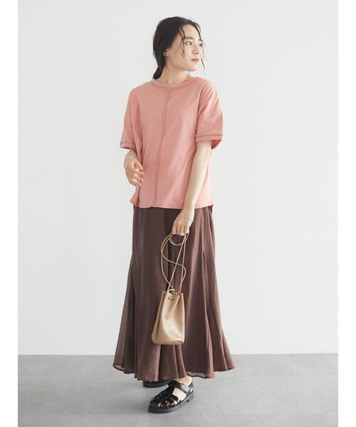 CRAFT STANDARD BOUTIQUE(クラフトスタンダードブティック)の「シアーフレアロングスカート *(スカート・レディース・ピンク/ブラウン/オリーブ/ブルー・M/L)」の12枚目の写真