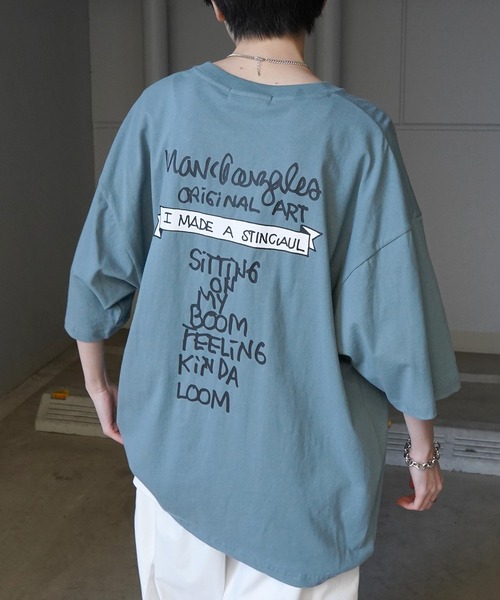Mark Gonzales（マーク・ゴンザレス）の「【入荷禁止】Mark半T 23SS（Tシャツ/カットソー・メンズ・ホワイト/ブラック系その他/ホワイト系その他2/ホワイト系その他/ブラック/ピンク系その他2/グレー系その他2/グリーン/グリーン系その他2/ミント/ブルー系その他/サックスブルー/ホワイト系その他3/ブラック系その他3/グリーン系その他3/ブルー系その他3/ライトグレー/ベージュ/ネイビー/チャコールグレー/グレイッシュブルー/杢グレー/ブルー系その他4/ブラック系その他2/ブラック系その他4/グリーン系その他/ベージュ系その他3/ベージュ系その他2/ホワイト系その他4・M/L/XL）」の20枚目の写真