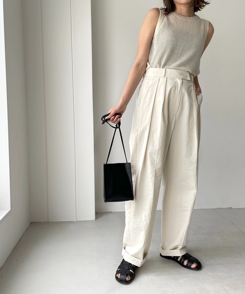 CANAL JEAN（キャナルジーン）の「El mar(エルマール) ニットクルーネックタンクトップ（タンクトップ・レディース・オートミール/ブラック/ベージュ・ONE SIZE）」の3枚目の写真