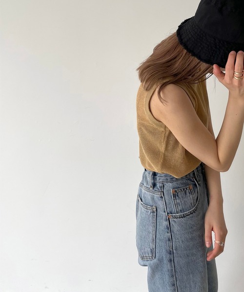 CANAL JEAN（キャナルジーン）の「El mar(エルマール) ニットクルーネックタンクトップ（タンクトップ・レディース・オートミール/ブラック/ベージュ・ONE SIZE）」の7枚目の写真