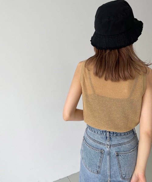 CANAL JEAN（キャナルジーン）の「El mar(エルマール) ニットクルーネックタンクトップ（タンクトップ・レディース・オートミール/ブラック/ベージュ・ONE SIZE）」の9枚目の写真