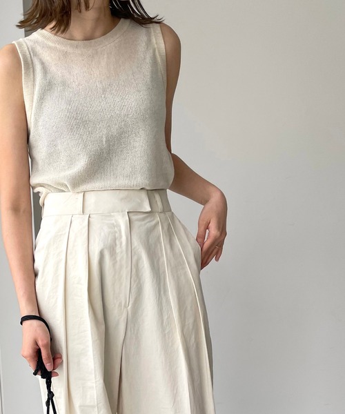 CANAL JEAN（キャナルジーン）の「El mar(エルマール) ニットクルーネックタンクトップ（タンクトップ・レディース・オートミール/ブラック/ベージュ・ONE SIZE）」の10枚目の写真