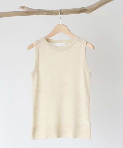 CANAL JEAN（キャナルジーン）の「El mar(エルマール) ニットクルーネックタンクトップ（タンクトップ・レディース・オートミール/ブラック/ベージュ・ONE SIZE）」の13枚目の写真