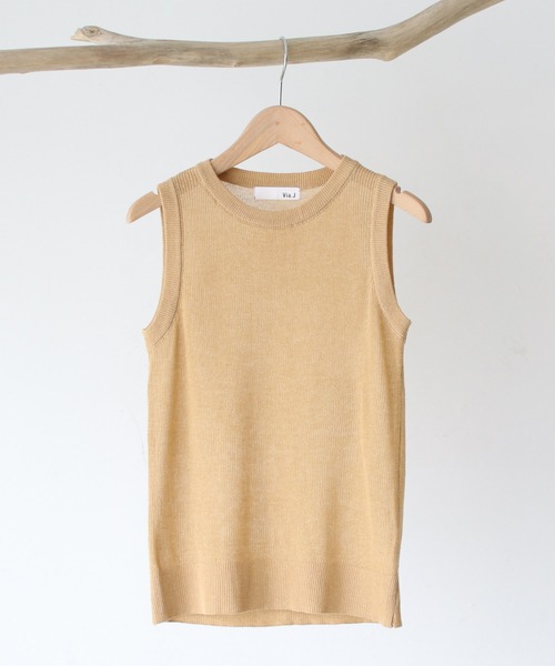 CANAL JEAN（キャナルジーン）の「El mar(エルマール) ニットクルーネックタンクトップ（タンクトップ・レディース・オートミール/ブラック/ベージュ・ONE SIZE）」の15枚目の写真