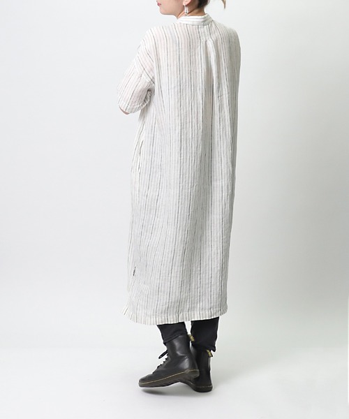HEAVENLY　ロングシャツワンピース　リネン　羽織り　長袖 HEAVENLYヘブンリーロングシャツワンピースリネン 七分袖