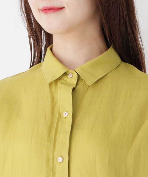 smart pink（スマートピンク）の「◆【手洗い可】リネンロングシャツ（シャツ/ブラウス・レディース・イエロー/ブルー・88）」の6枚目の写真