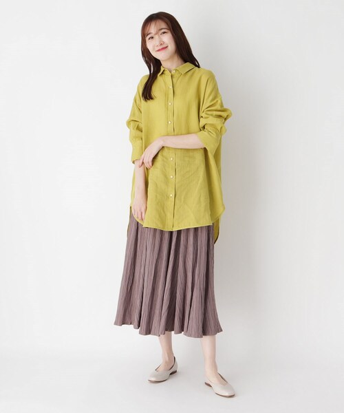 smart pink（スマートピンク）の「◆【手洗い可】リネンロングシャツ（シャツ/ブラウス・レディース・イエロー/ブルー・88）」の10枚目の写真