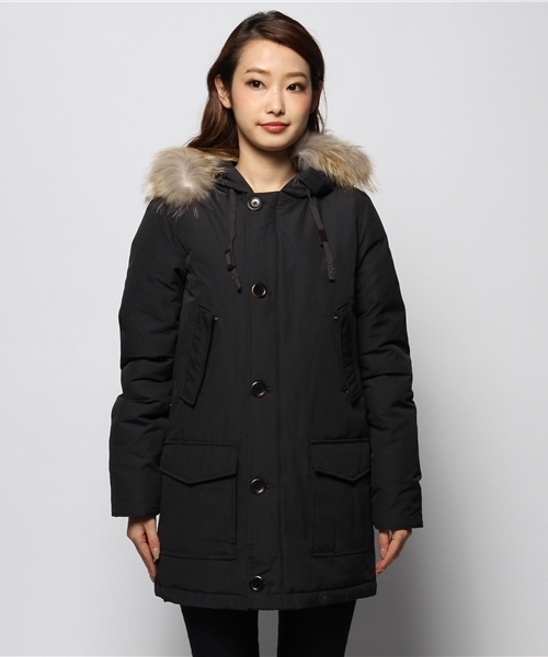 ROSE BUD（ローズバッド）の「(HOX)XD2521/F PARKA HOODED COAT（ダウンジャケット/コート・レディース・セージグリーン/ダークブルー・SMALL）」の9枚目の写真