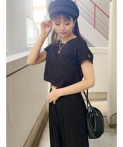 GYDA(ジェイダ)の「【WEB限定】USA COTTON ショートTシャツ(Tシャツ/カットソー・レディース・ブラック/ベージュ/オフホワイト・FREE)」の8枚目の写真