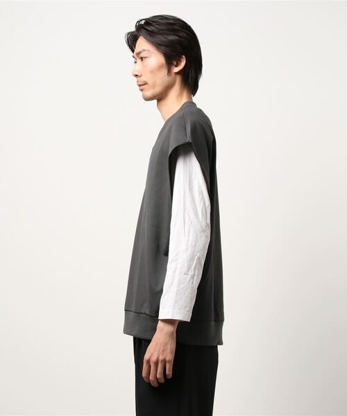 Lui's（ルイス）の「Bigカットベスト（Tシャツ/カットソー・メンズ・チャコールグレー/ブラック・FREE）」の3枚目の写真
