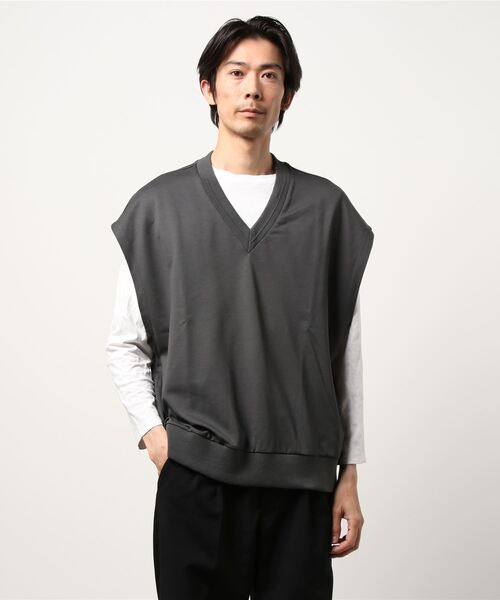 Lui's（ルイス）の「Bigカットベスト（Tシャツ/カットソー・メンズ・チャコールグレー/ブラック・FREE）」の5枚目の写真